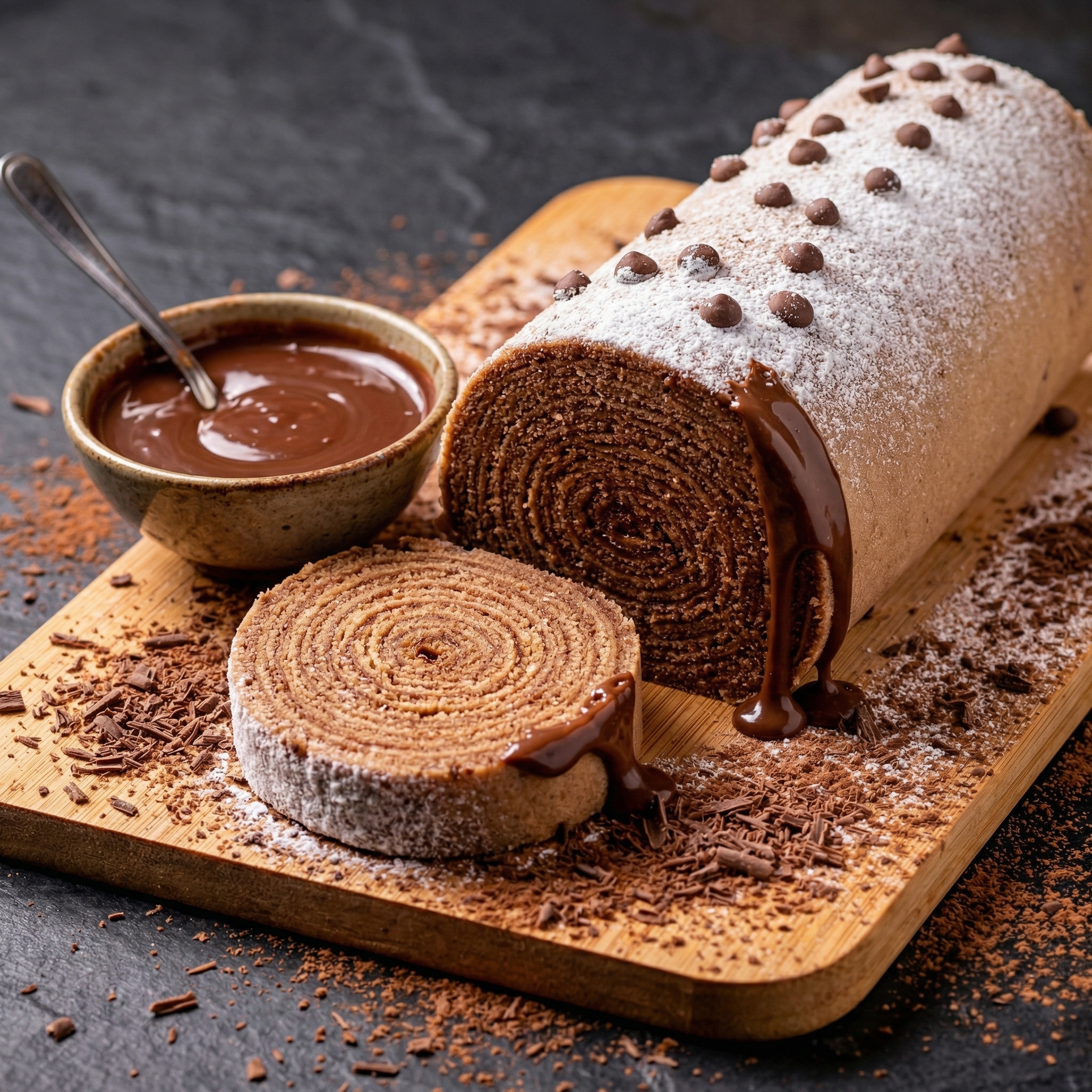 Bolo de Rolo de Chocolate